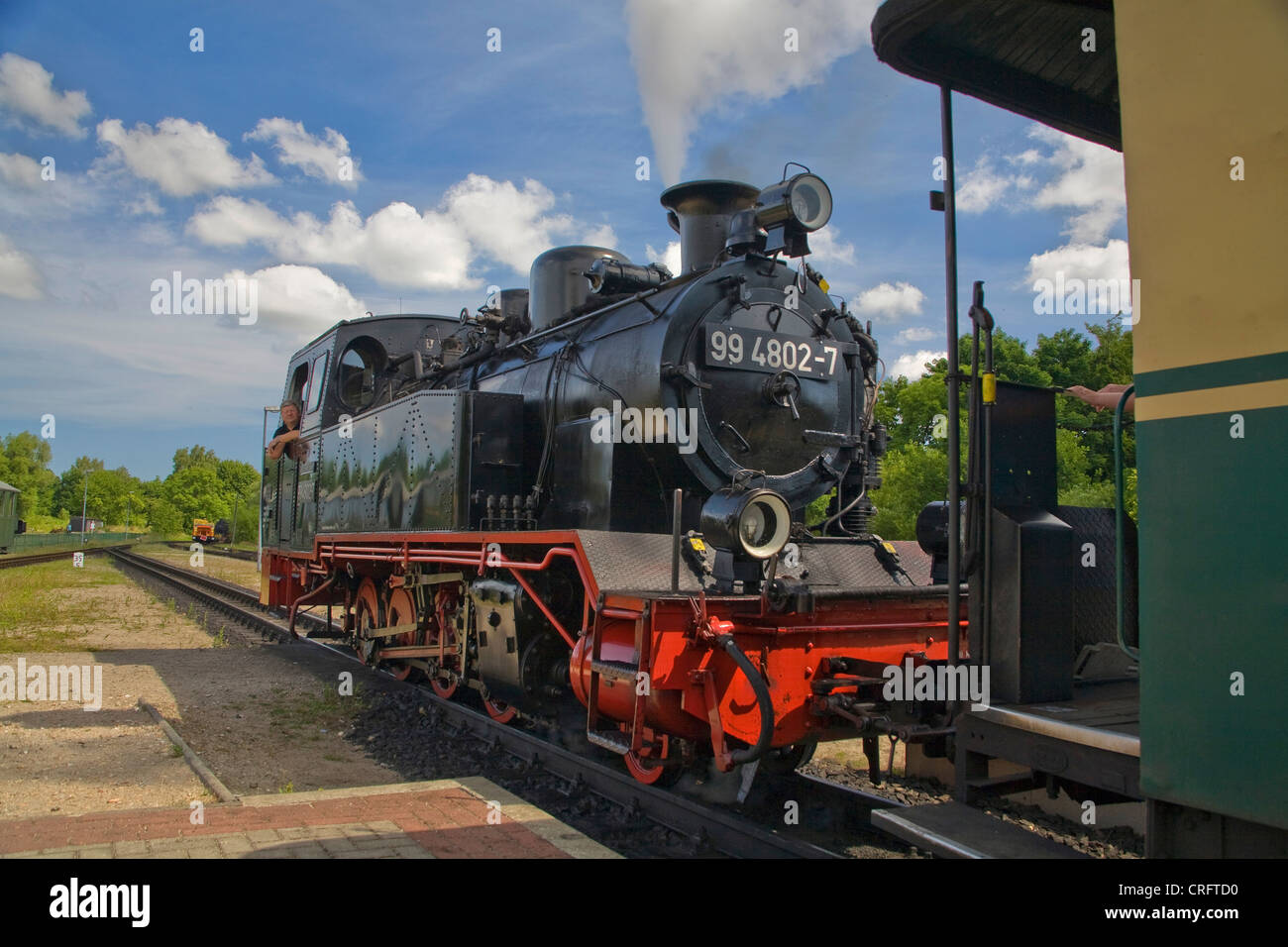 Ruegensche Kleinbahn, soprannominato Rasender Roland, Germania, Meclemburgo-Pomerania, Ruegen Foto Stock