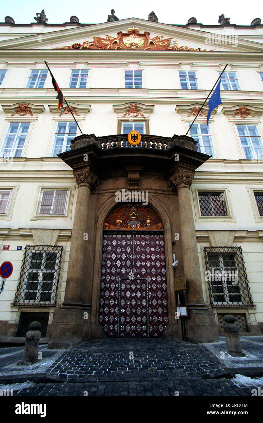 Praga Repubblica Ceca, Ambasciata Tedesca Foto Stock