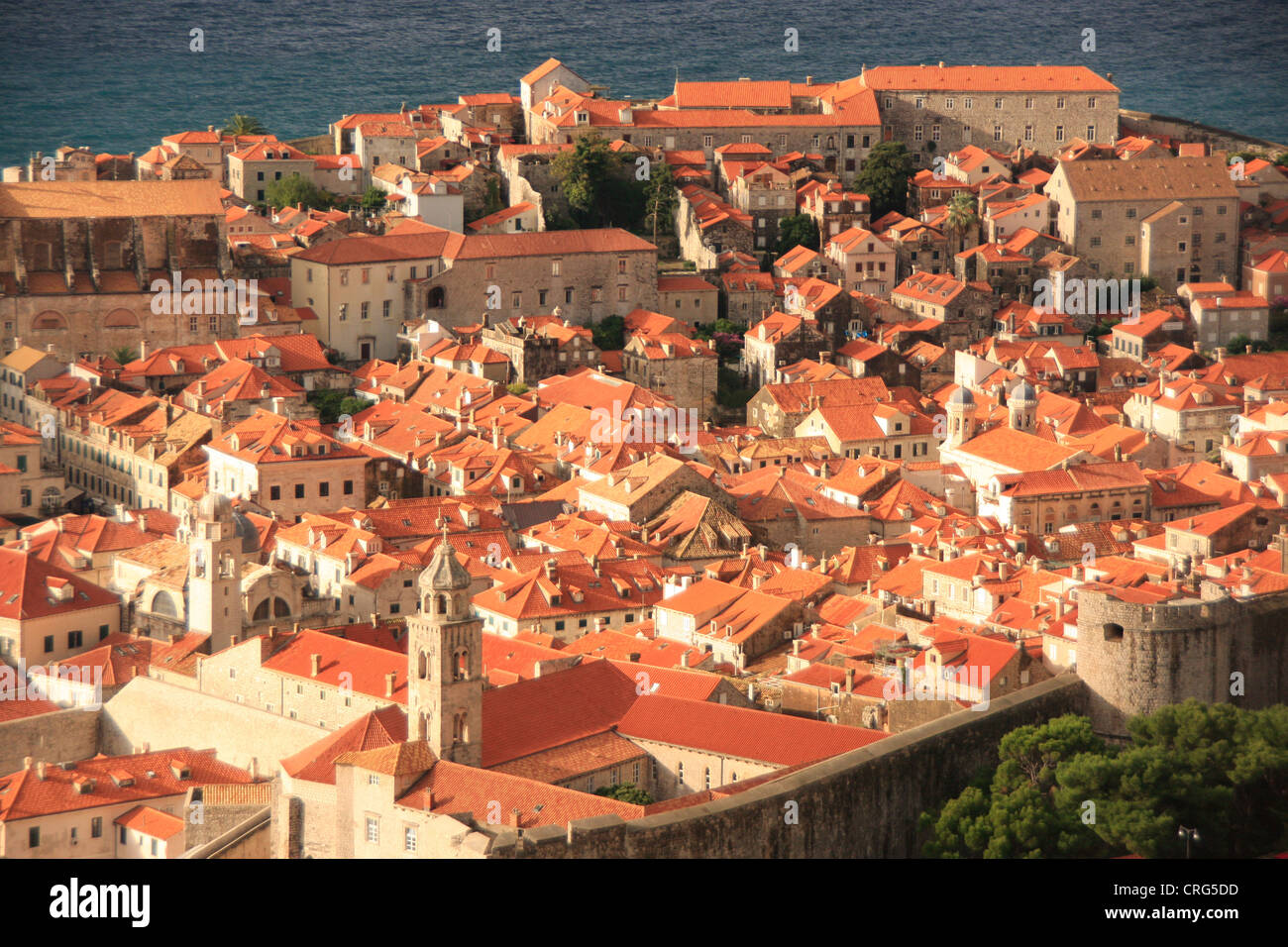 I tetti della Città Vecchia, Dubrovnik, Croazia Foto Stock