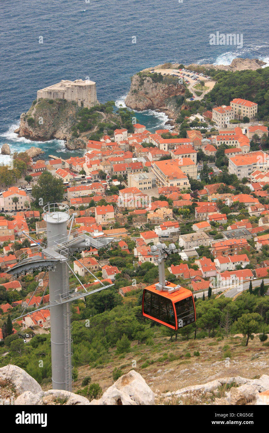 San Lorenzo rocca e la città vecchia di Dubrovnik, Croazia Foto Stock