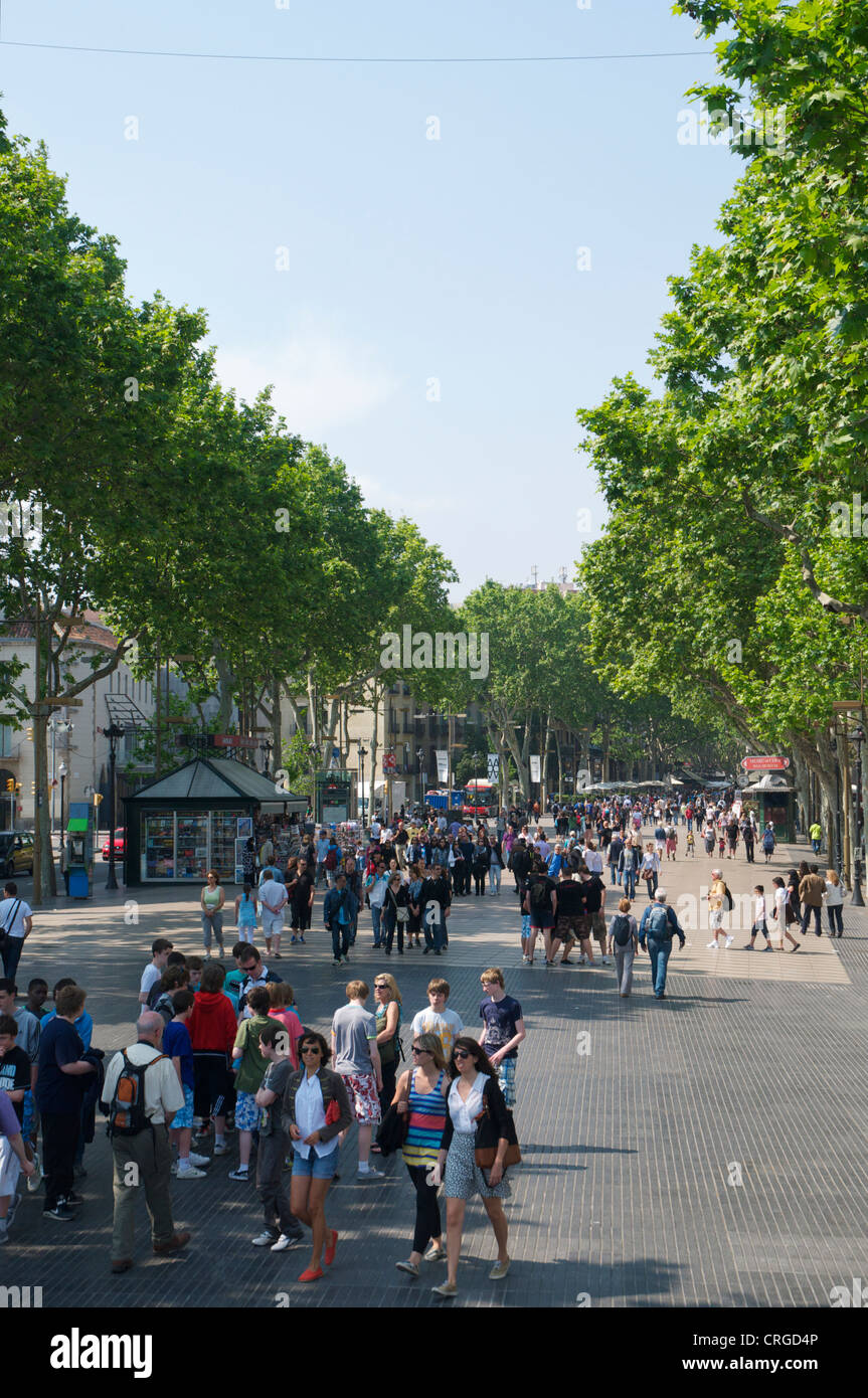 Las Ramblas di Barcellona Foto Stock