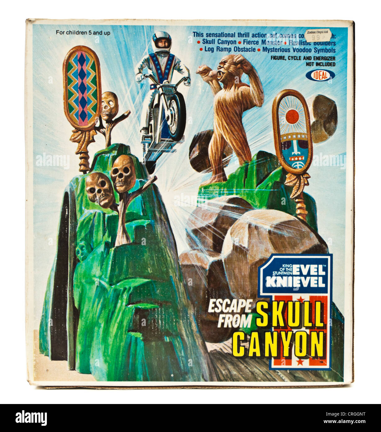 1975 Evel Knievel 'fuga dal cranio Canyon' giocattolo dall ideale Foto Stock