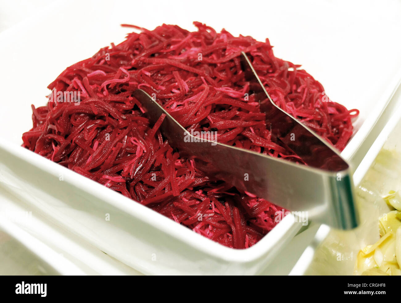 Red insalata in un piatto di portata Foto Stock