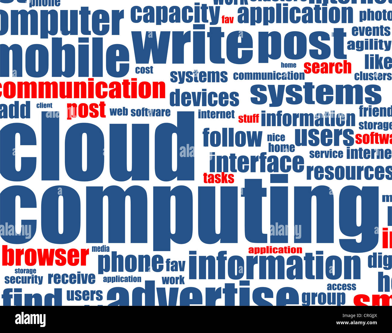 Il cloud computing - sfondo di parola Foto Stock