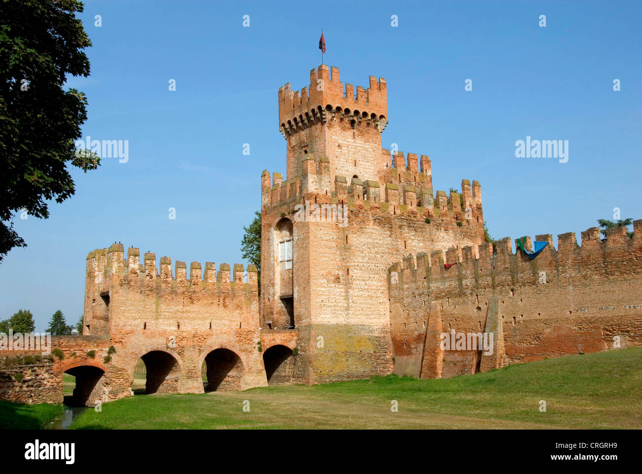 Mura e Porta Legnano, lato ovest, Italia, Veneto, Montagnana Foto Stock