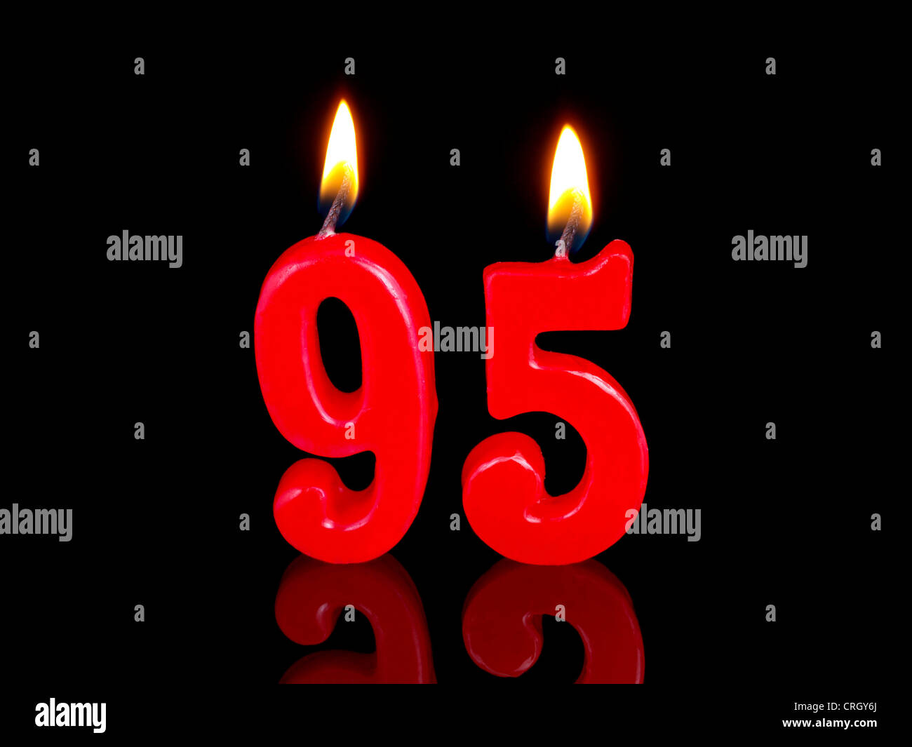 Compleanno-anniversario candele mostra Nr. 95 Foto Stock