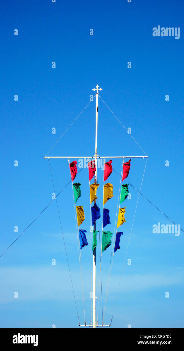 Flagstaff su una nave Foto Stock