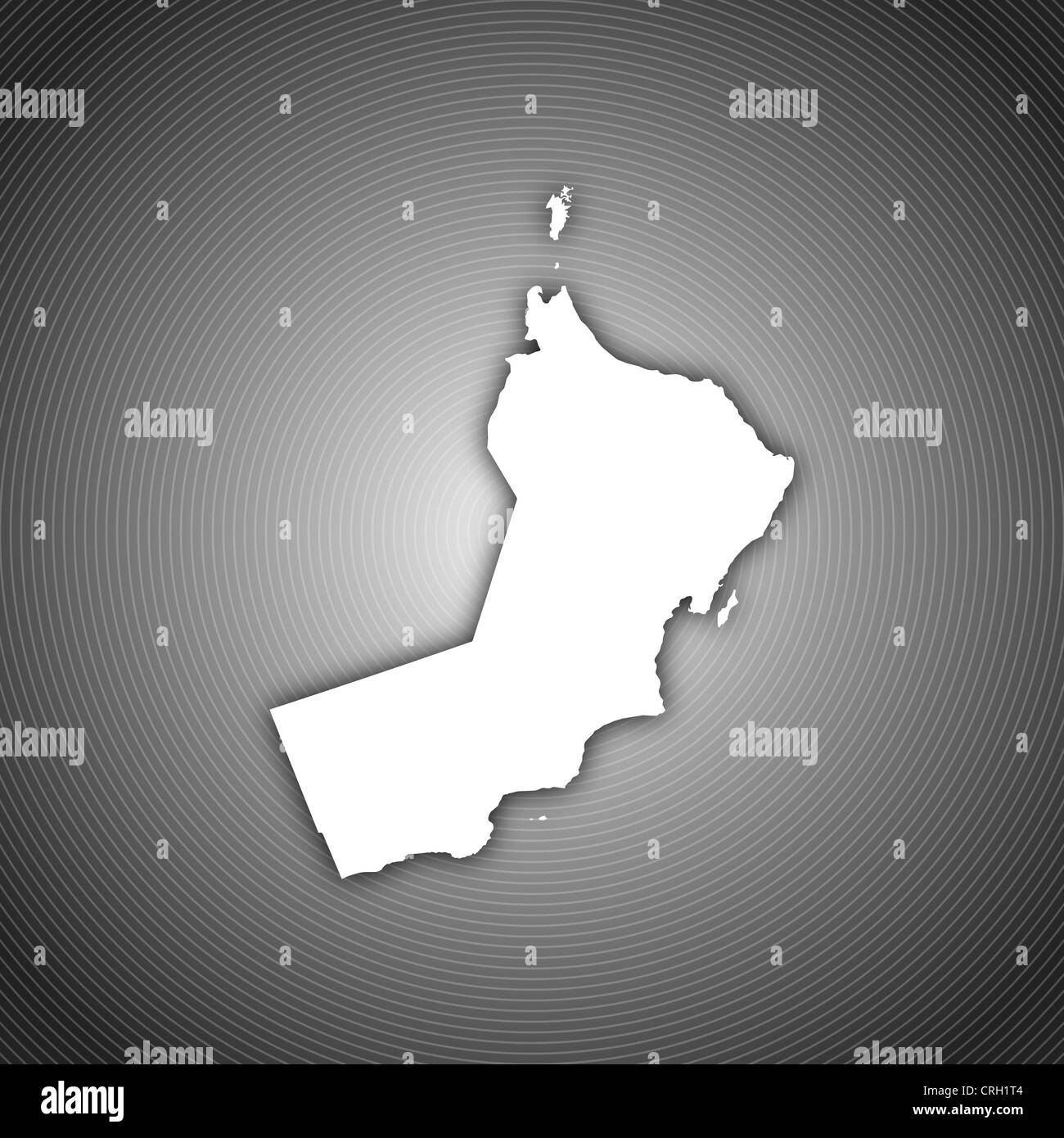 Mappa Politico di Oman con le diverse regioni e governorats. Foto Stock