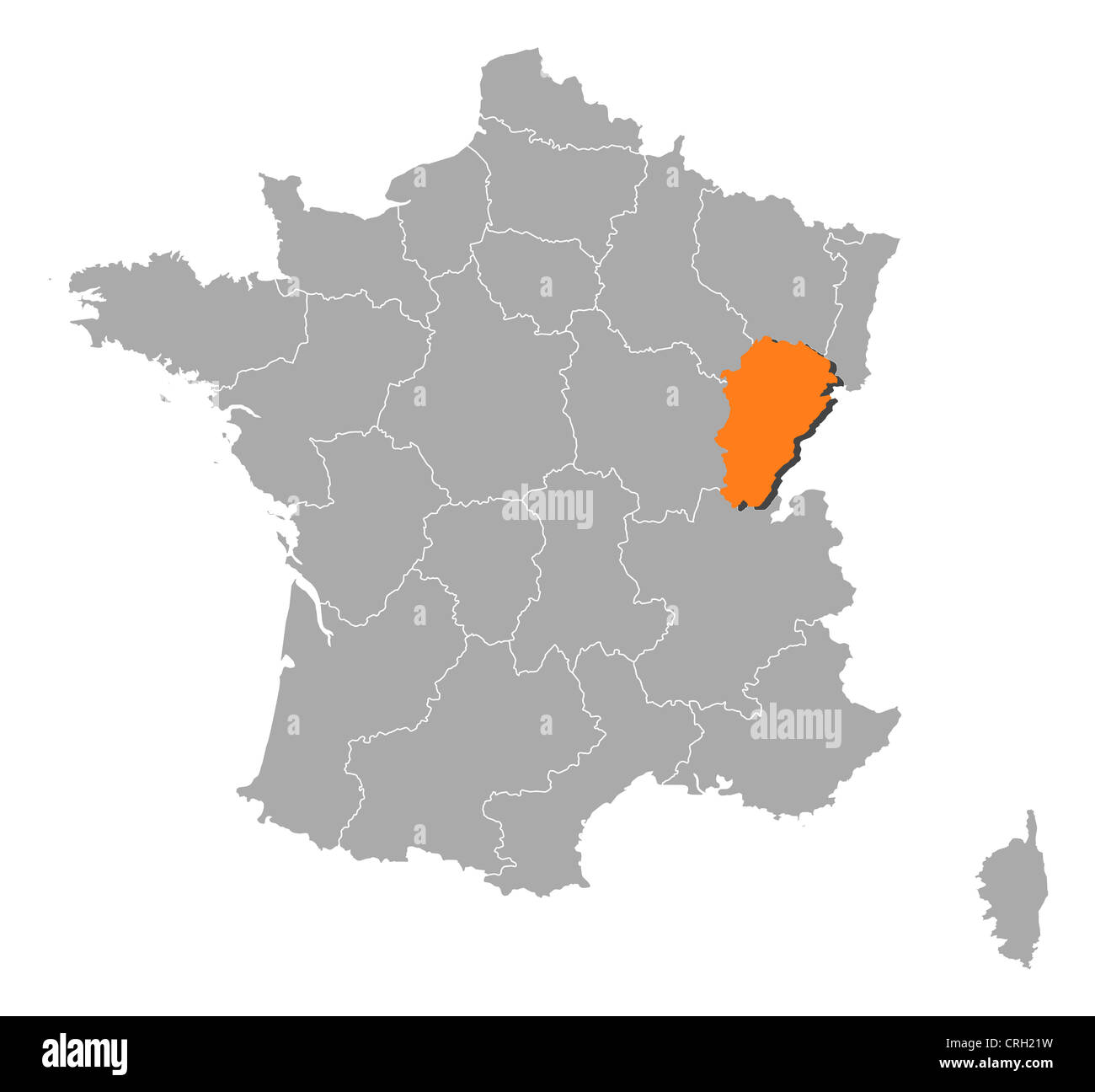 Mappa Politico della Francia con le diverse regioni dove la Franca
