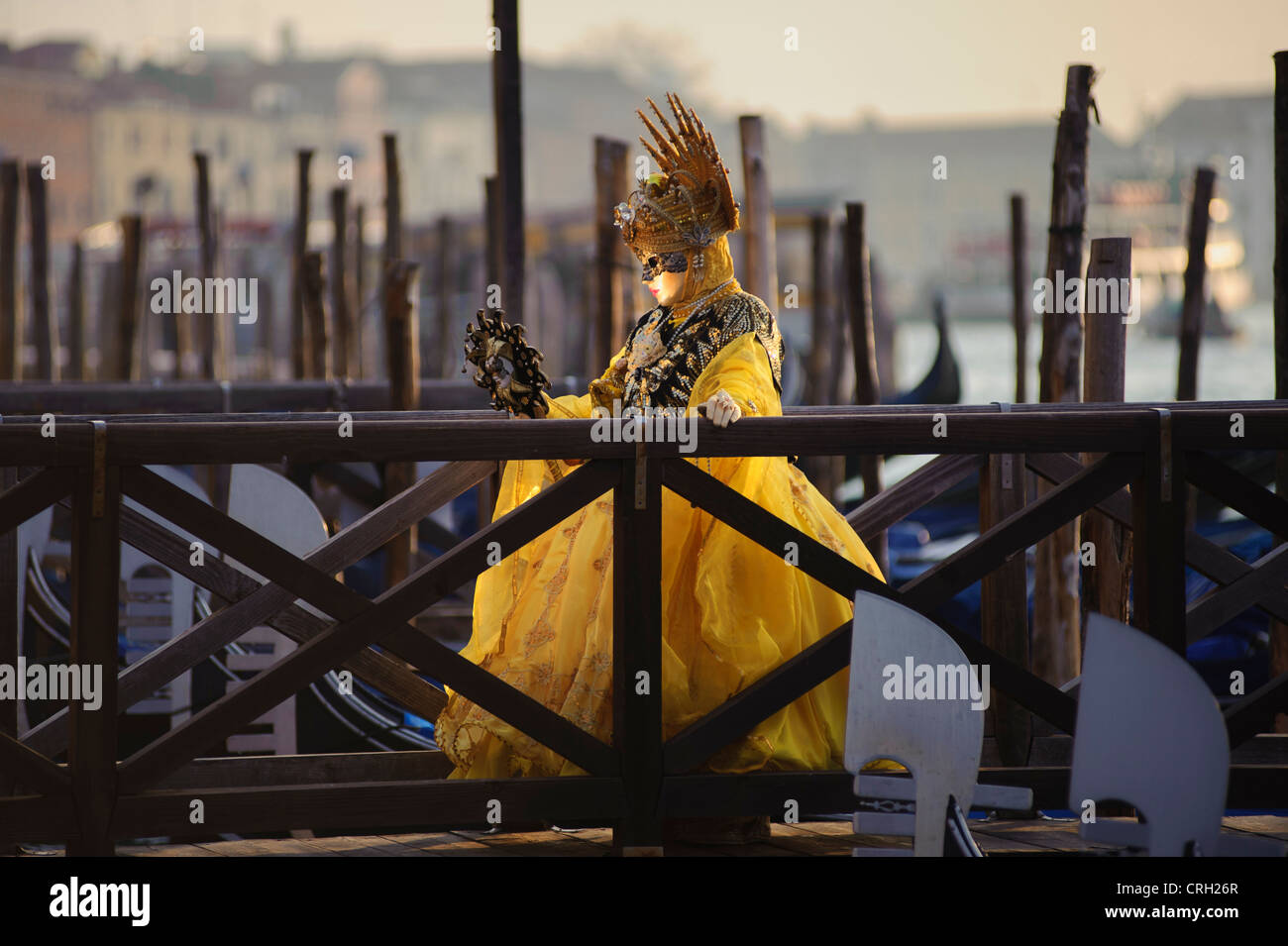 Persona che indossa la maschera al Carnevale di Venezia, Italia Foto Stock