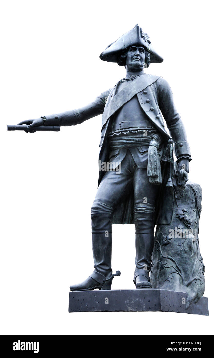 Berlino, Germania. Statua in Zietenplatz: Jakob von Keith / James Keith (1696-1758) Maresciallo di Campo nell'esercito prussiano (Scozzese) Foto Stock