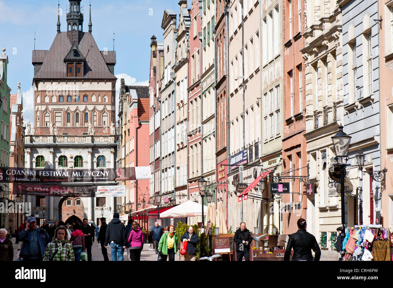 Mercato Lungo, Città Vecchia, Gdansk, Polonia Foto Stock