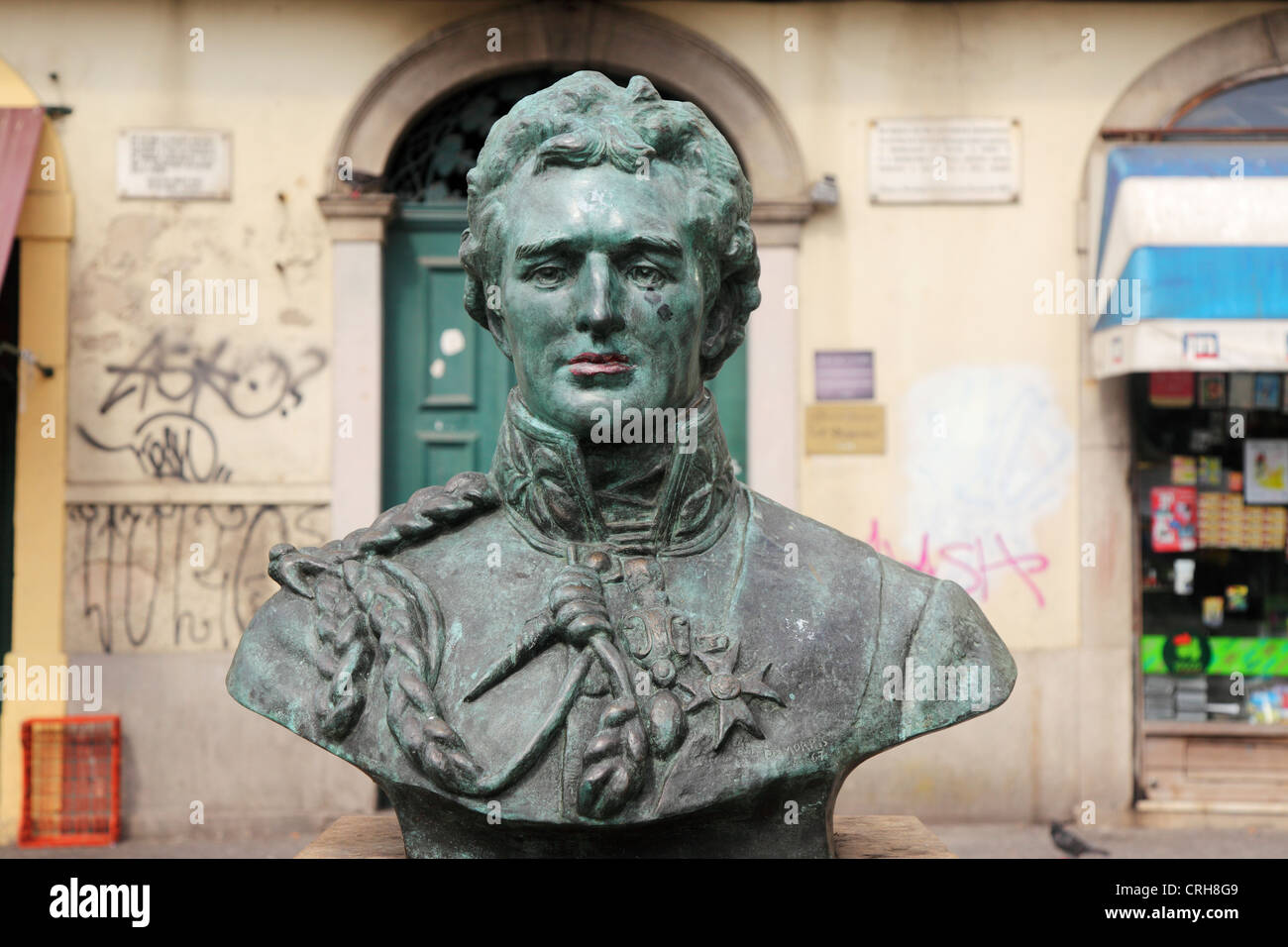 Busto di Arthur Wellesley, il Duca di Wellington, a Porto, Portogallo. Foto Stock