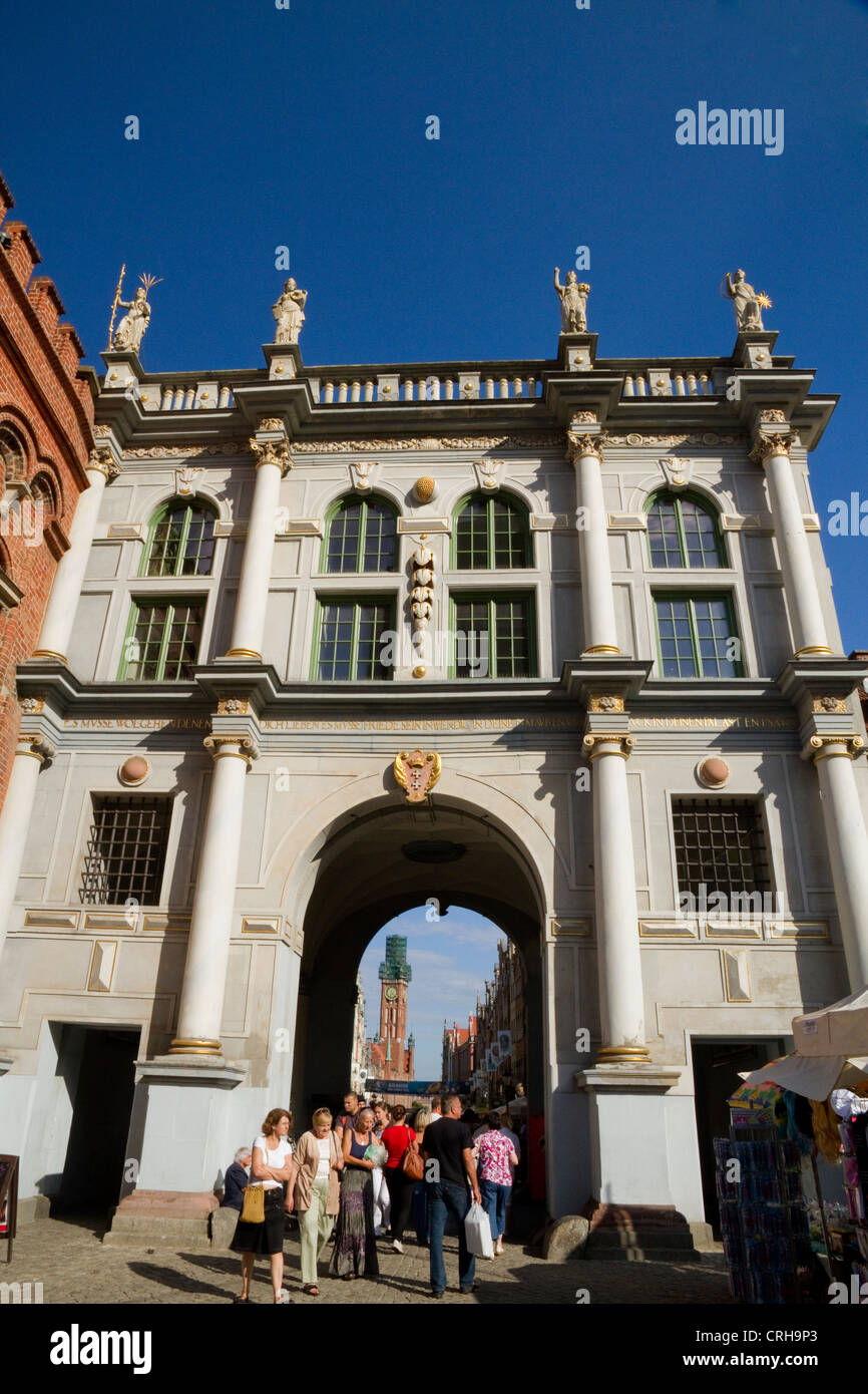 Danzica Centro storico il Golden Gate Foto Stock