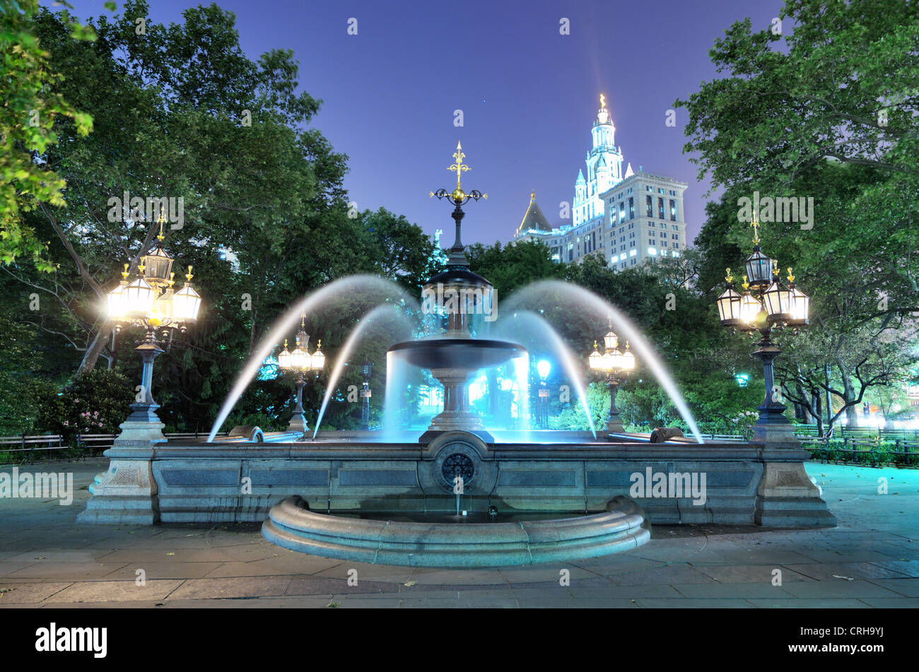 City Hall Park di New York City Foto Stock