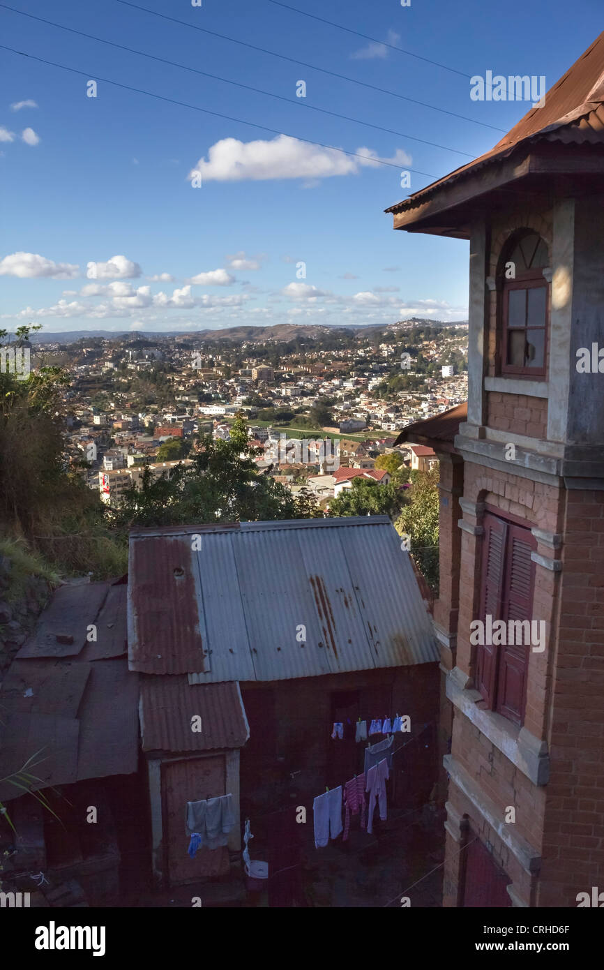 Vista di Antananarivo, capitale del Madagascar Foto Stock