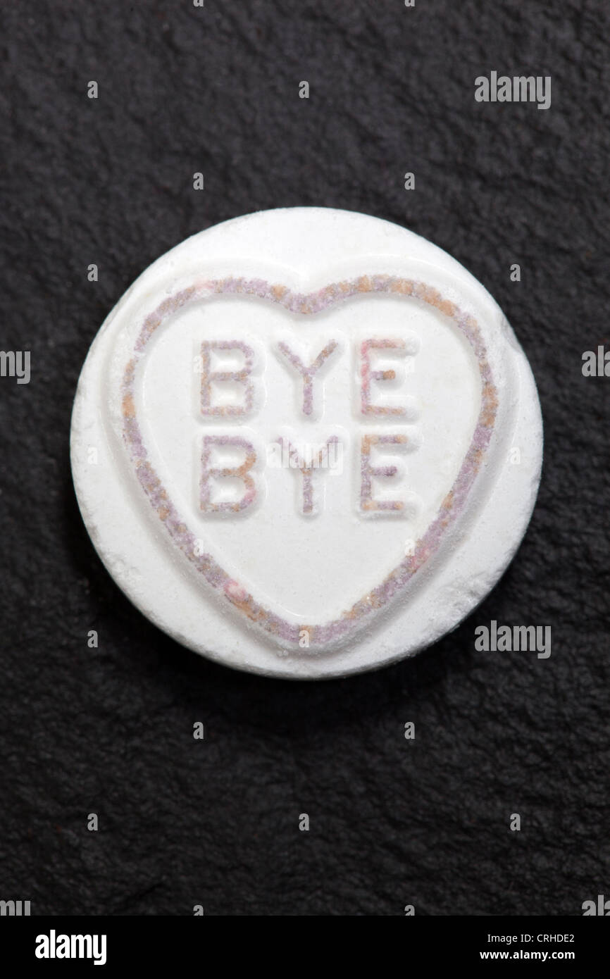 'Bye bye' loveheart dolce Foto Stock