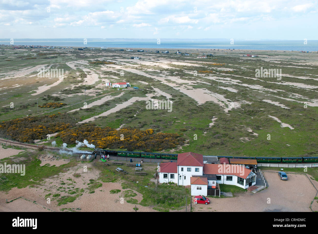 Miniatura ferrovie a vapore a Dungerness nel Kent Foto Stock