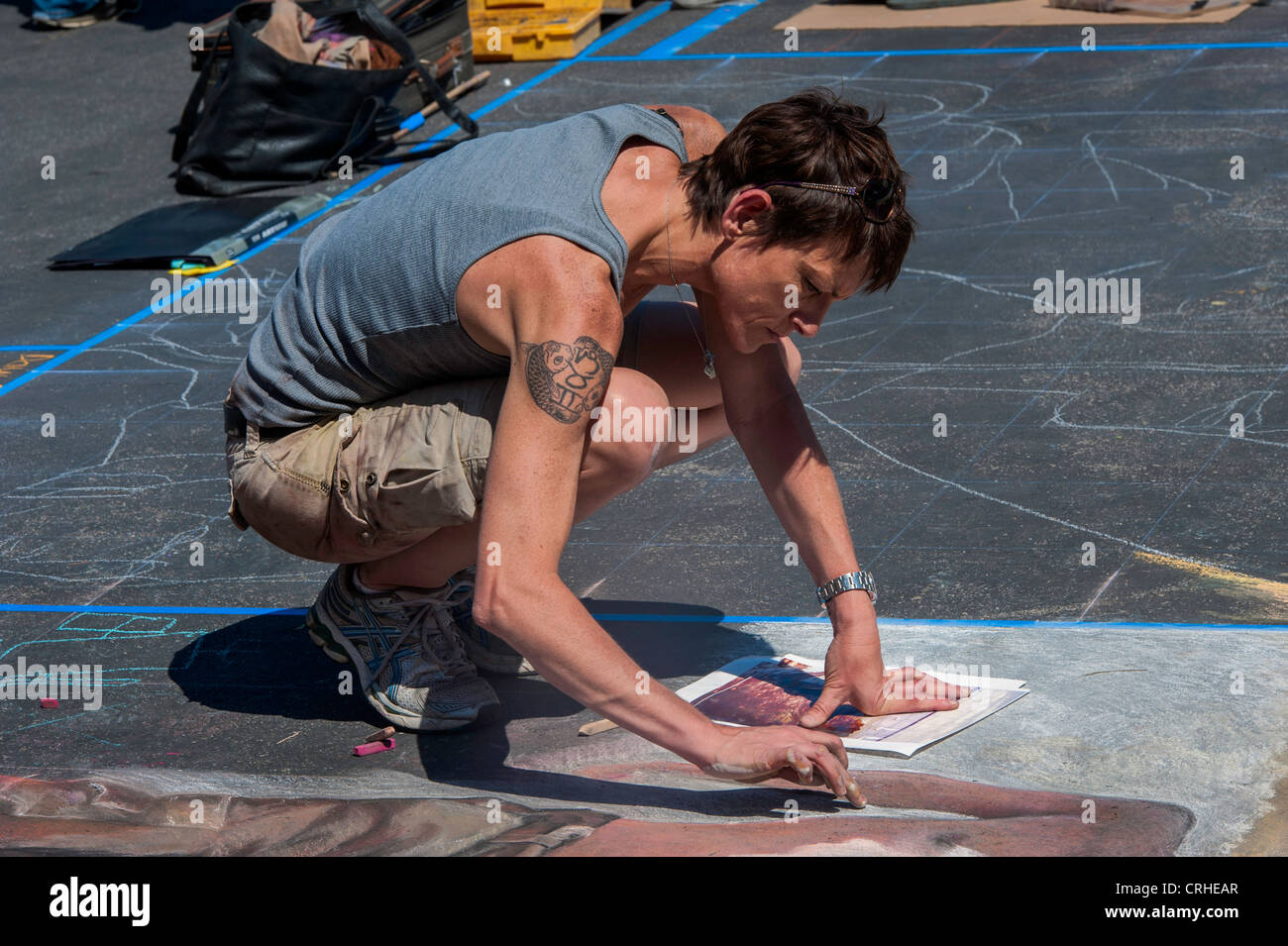 I-Madonnari, street painting festival, Santa Barbara, CA 2012 Foto Stock