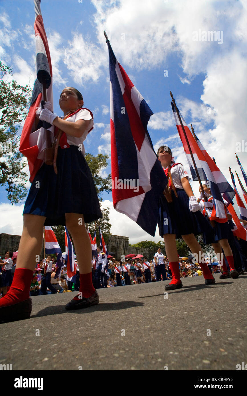 Giorno di indipendenza parata del 15 settembre, Cartago, Costa Rica. Foto Stock