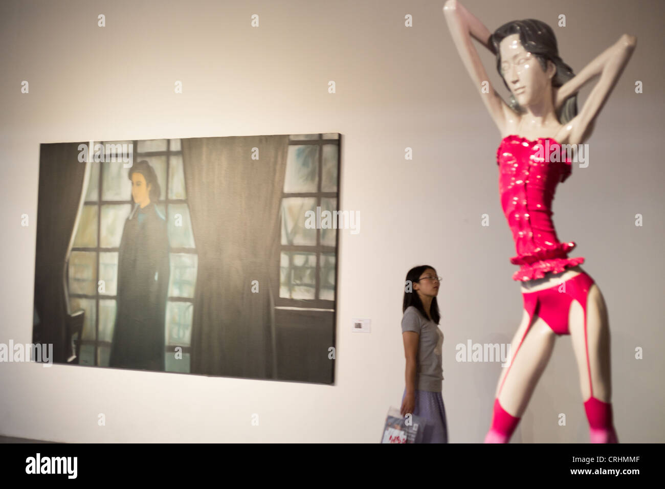 Nell'anca e alla moda Quartiere Artistico 798, piena di musei, gallerie e mostre, a Pechino, Cina Foto Stock