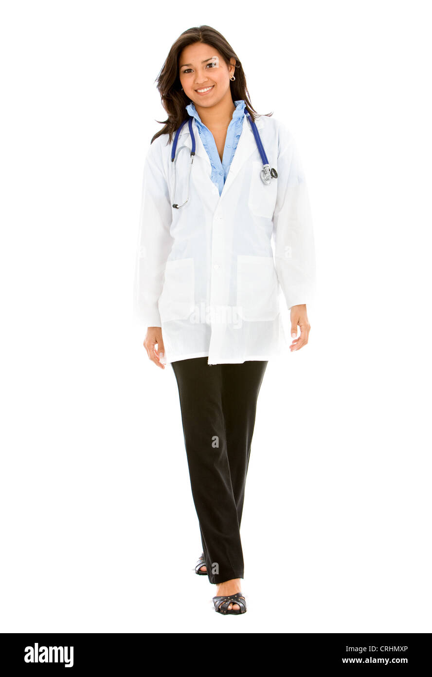 Giovane femmina attraente medico con stetoscopio Foto Stock