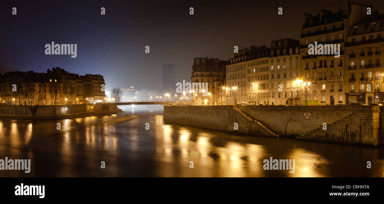 Francia, Parigi, Senna di notte Foto Stock