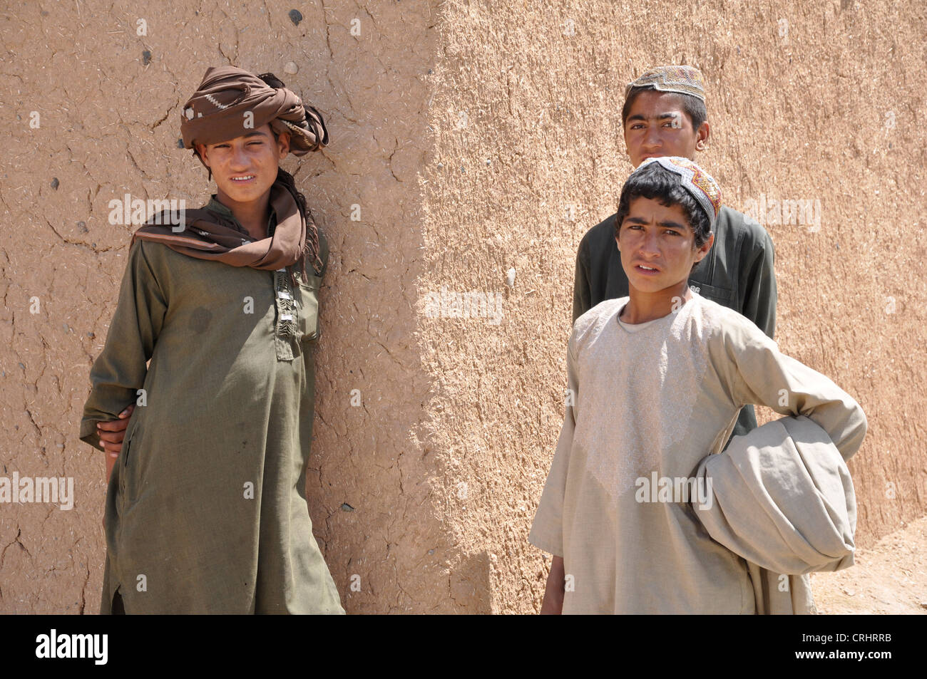 3 giovani Afghanistan adolescenti Foto Stock