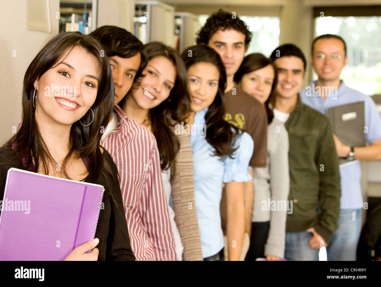 Gli studenti universitari in una stanza Foto Stock