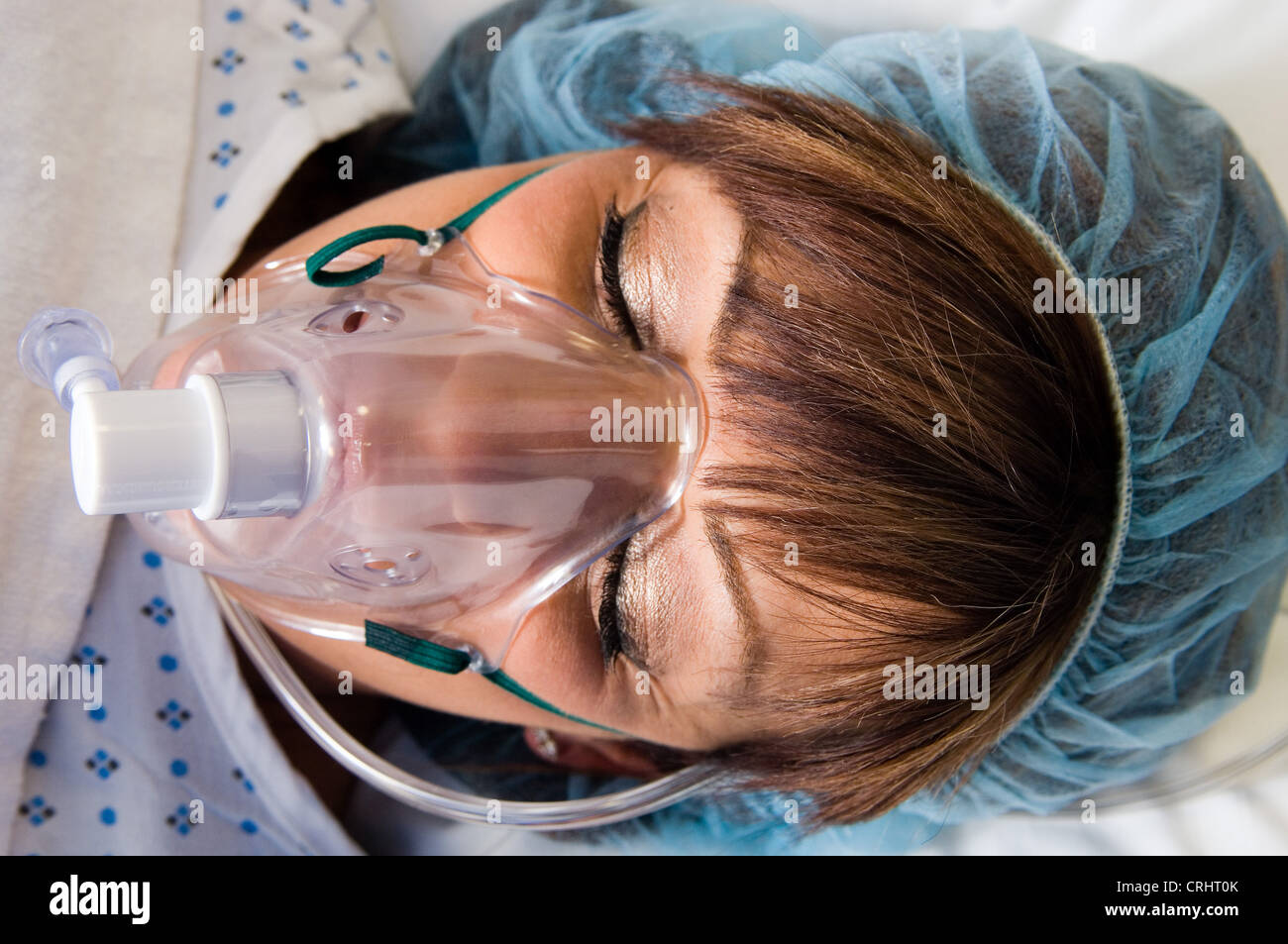 Un paziente sotto anestesia Foto Stock