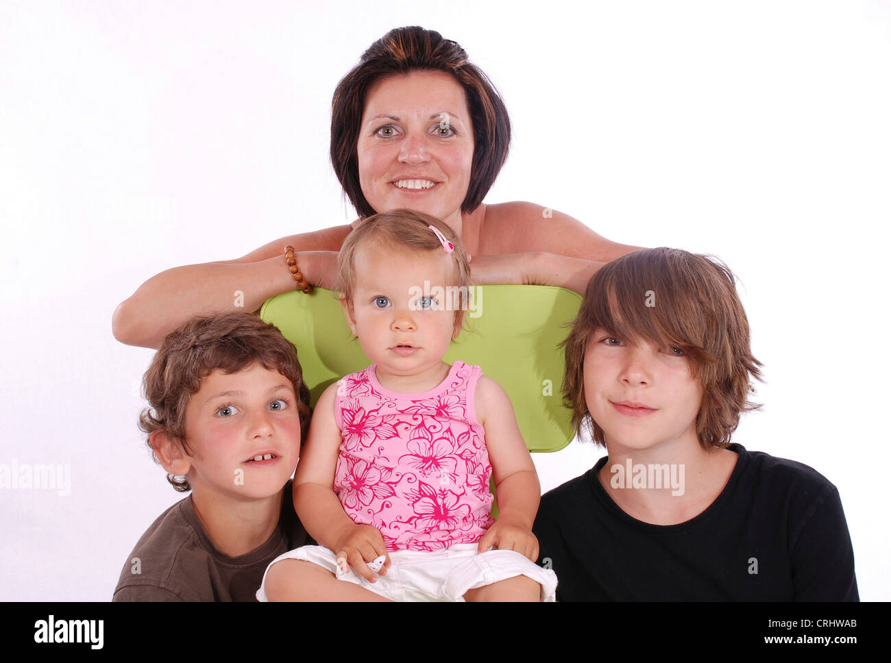 Madre di tre figli Foto Stock