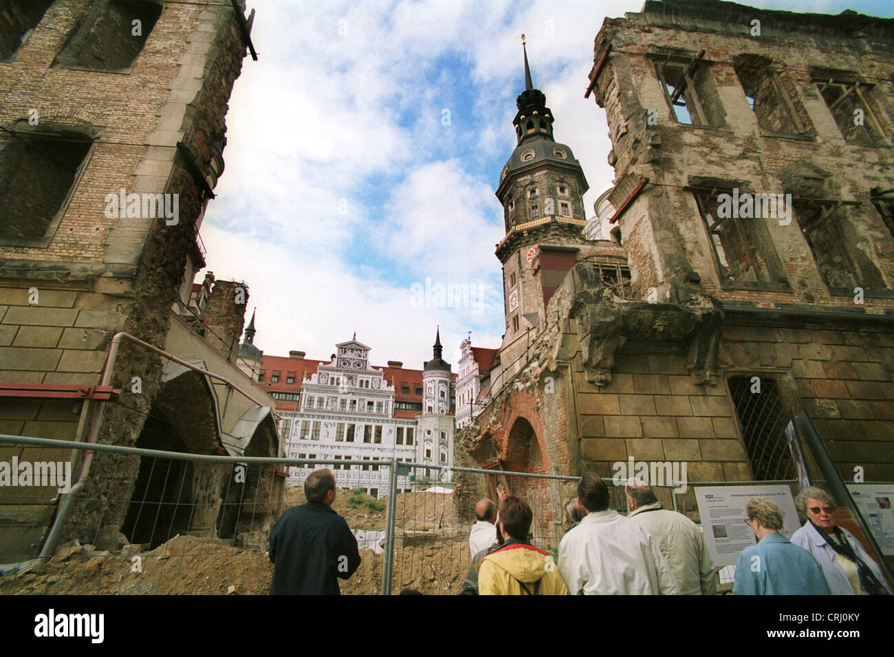 Nella seconda guerra mondiale che ho distrutto parte del Palazzo Reale, Dresden Foto Stock