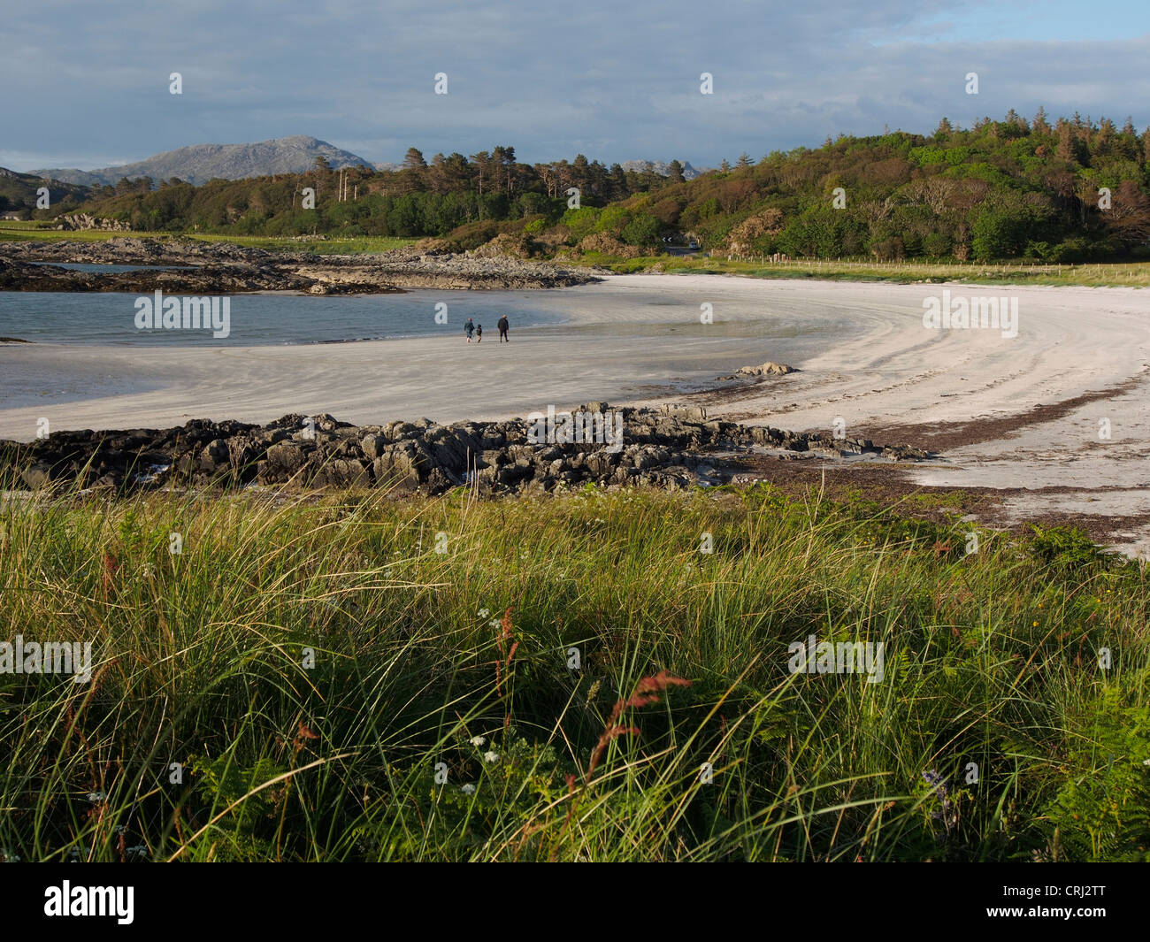 Sera sulla spiaggia sabbiosa, Camusdarach, Arisaig, Scozia Foto Stock
