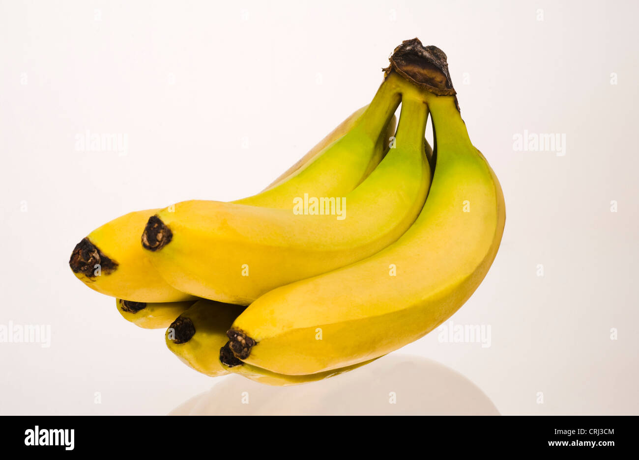 Un grappolo di banane. Le banane sono una preziosa fonte di vitamina B6, vitamina C e potassio. Foto Stock