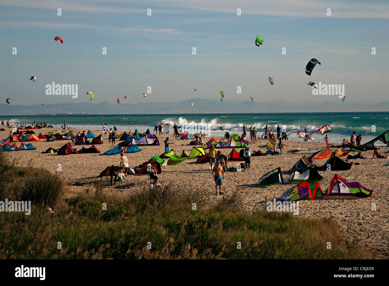 Tarifa kitesurf spagna Foto Stock