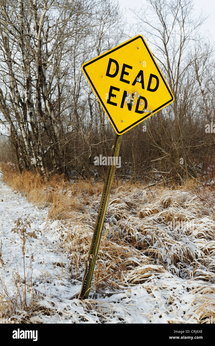 Rural dead end segno. Foto Stock