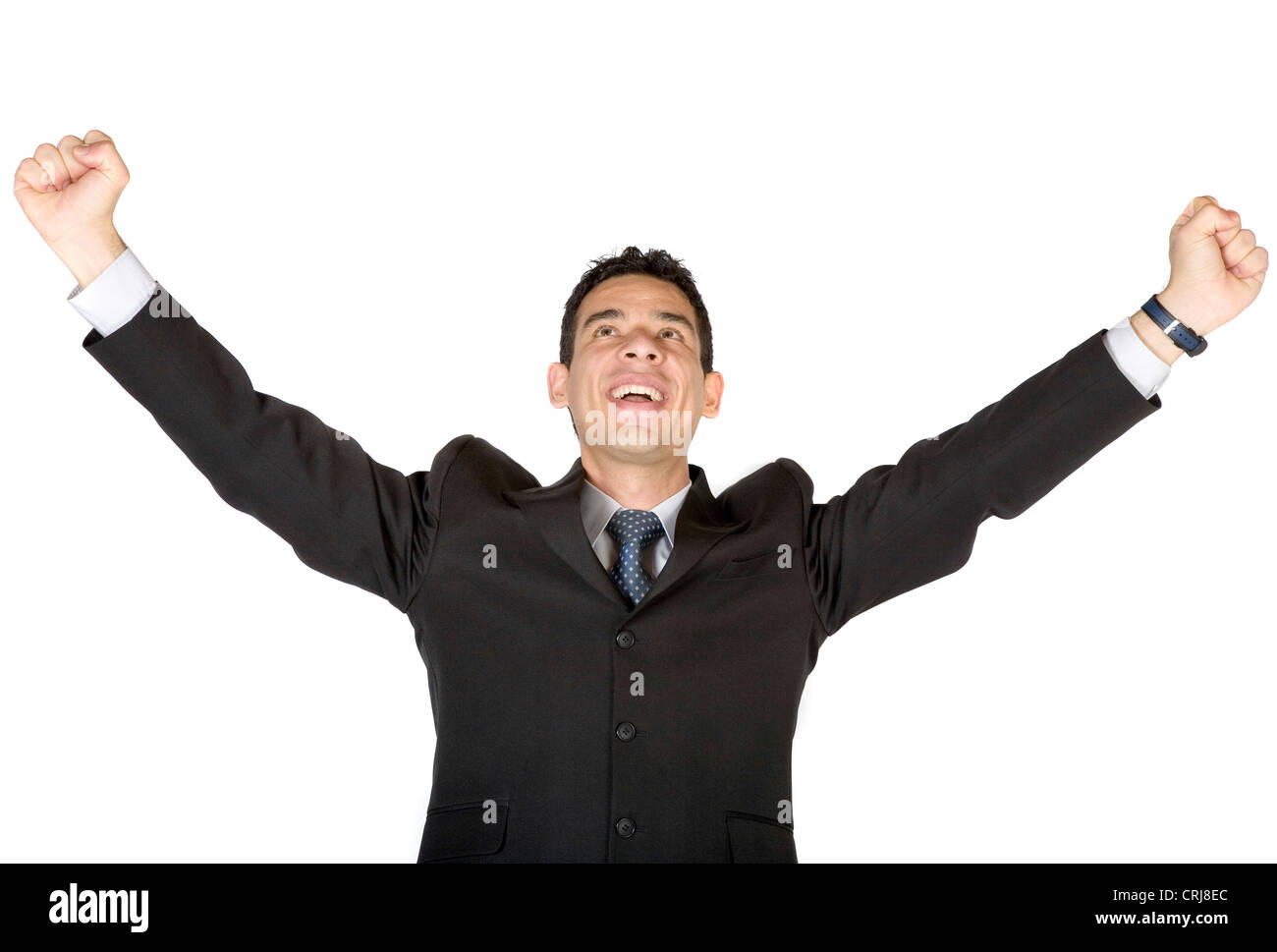 Business di successo di uomo con bracci Foto Stock