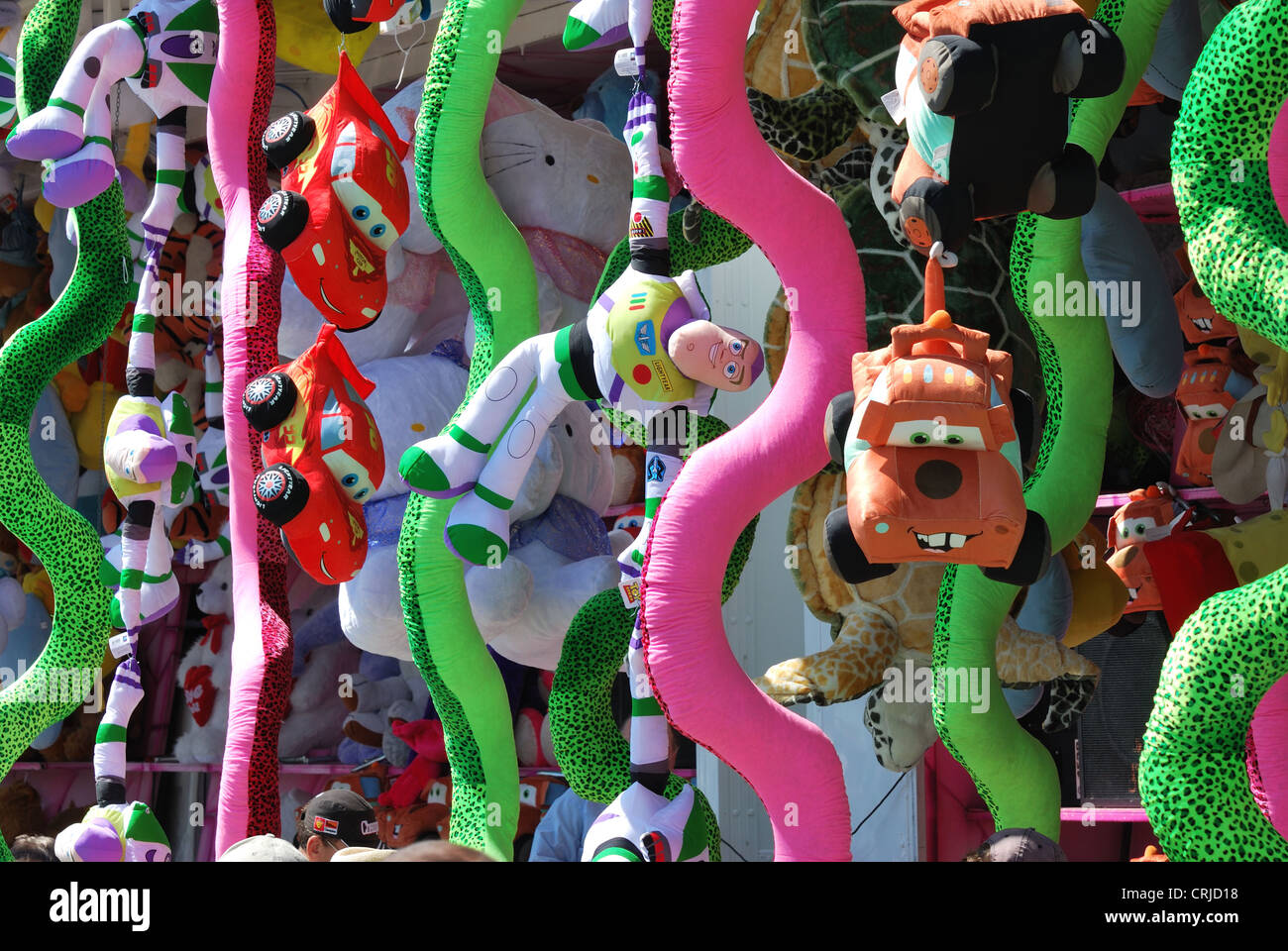 Grande gruppo di coloratissimi peluche Foto Stock