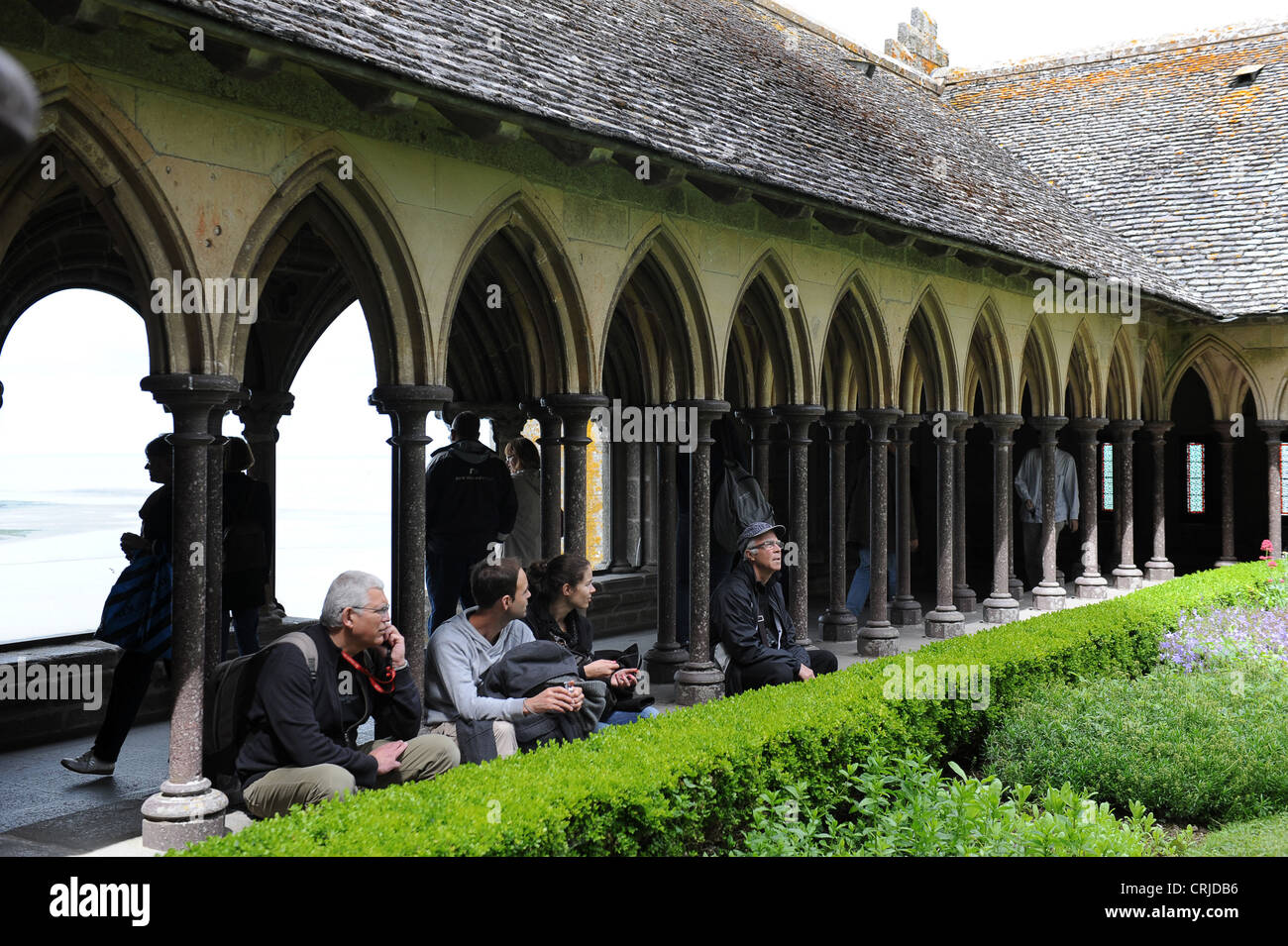 I chiostri di Le Mont Saint Michel Foto Stock