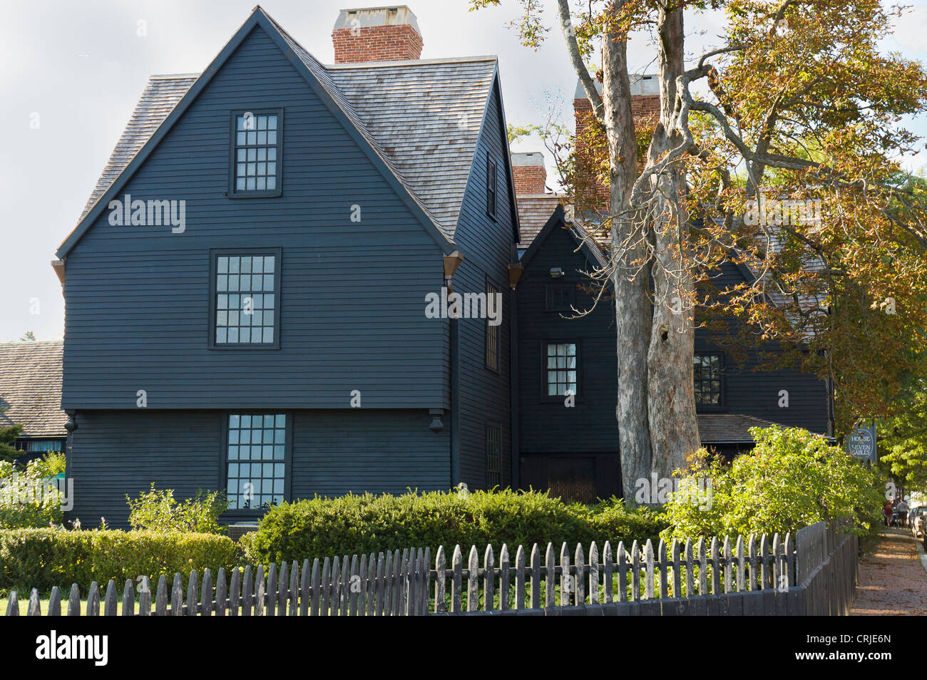 American mansion in legno di stile coloniale sulla costa di Salem, Massachusetts Foto Stock