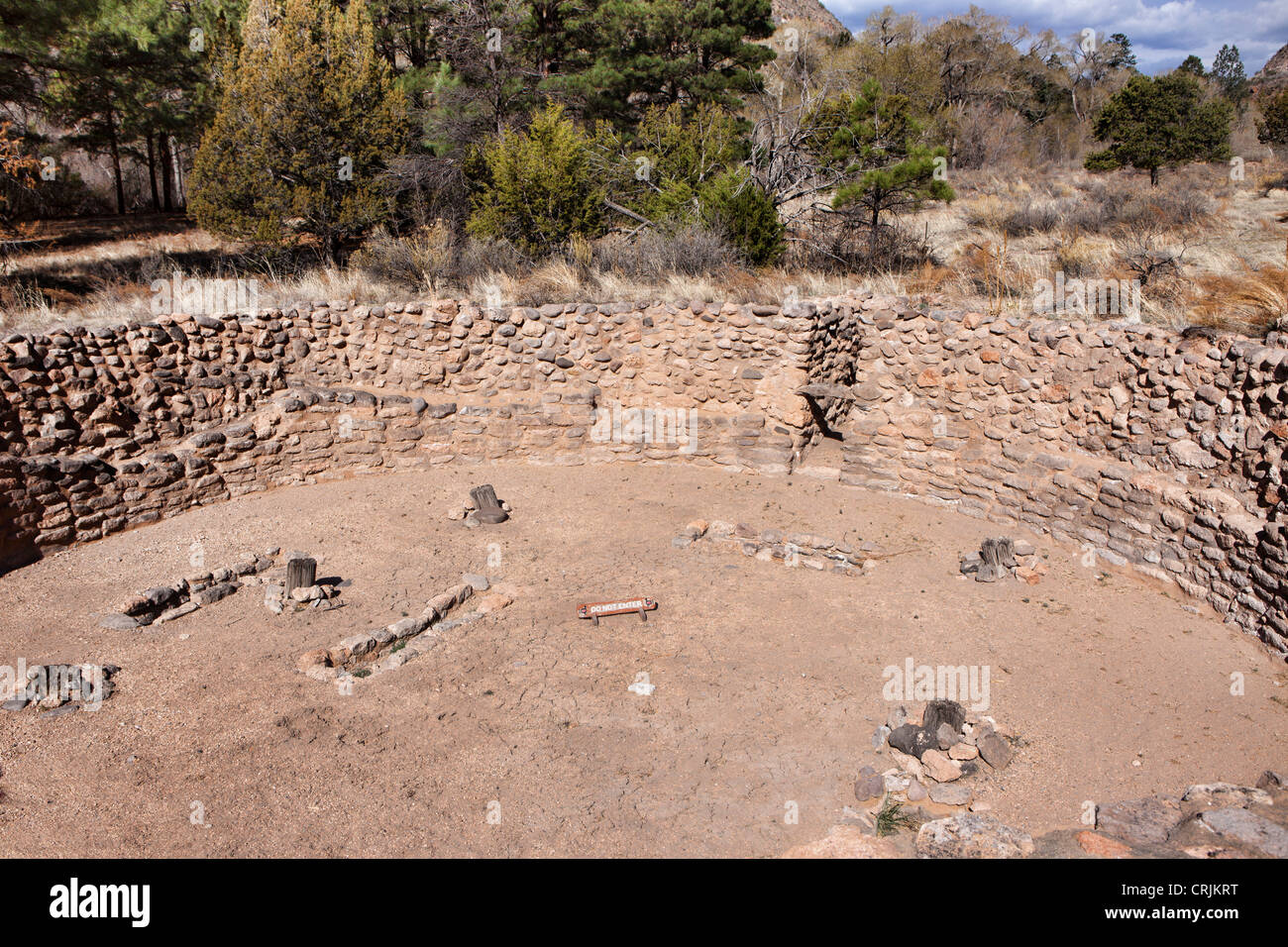 Storica dimora del Pueblo in Bandelier National Monument, Nuovo Messico Foto Stock