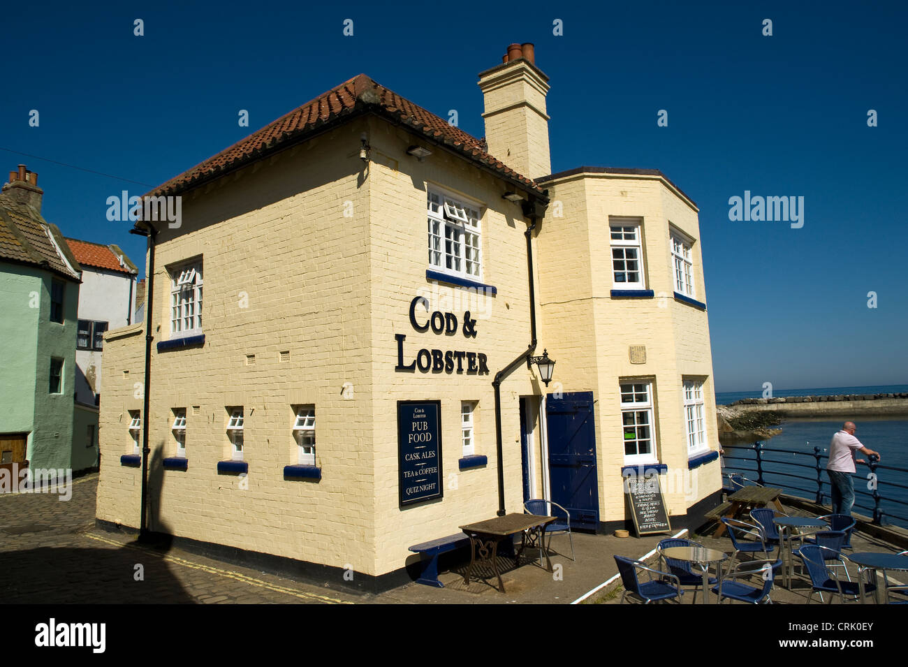 Il merluzzo bianco e astice Pub, Staithes, REGNO UNITO Foto Stock