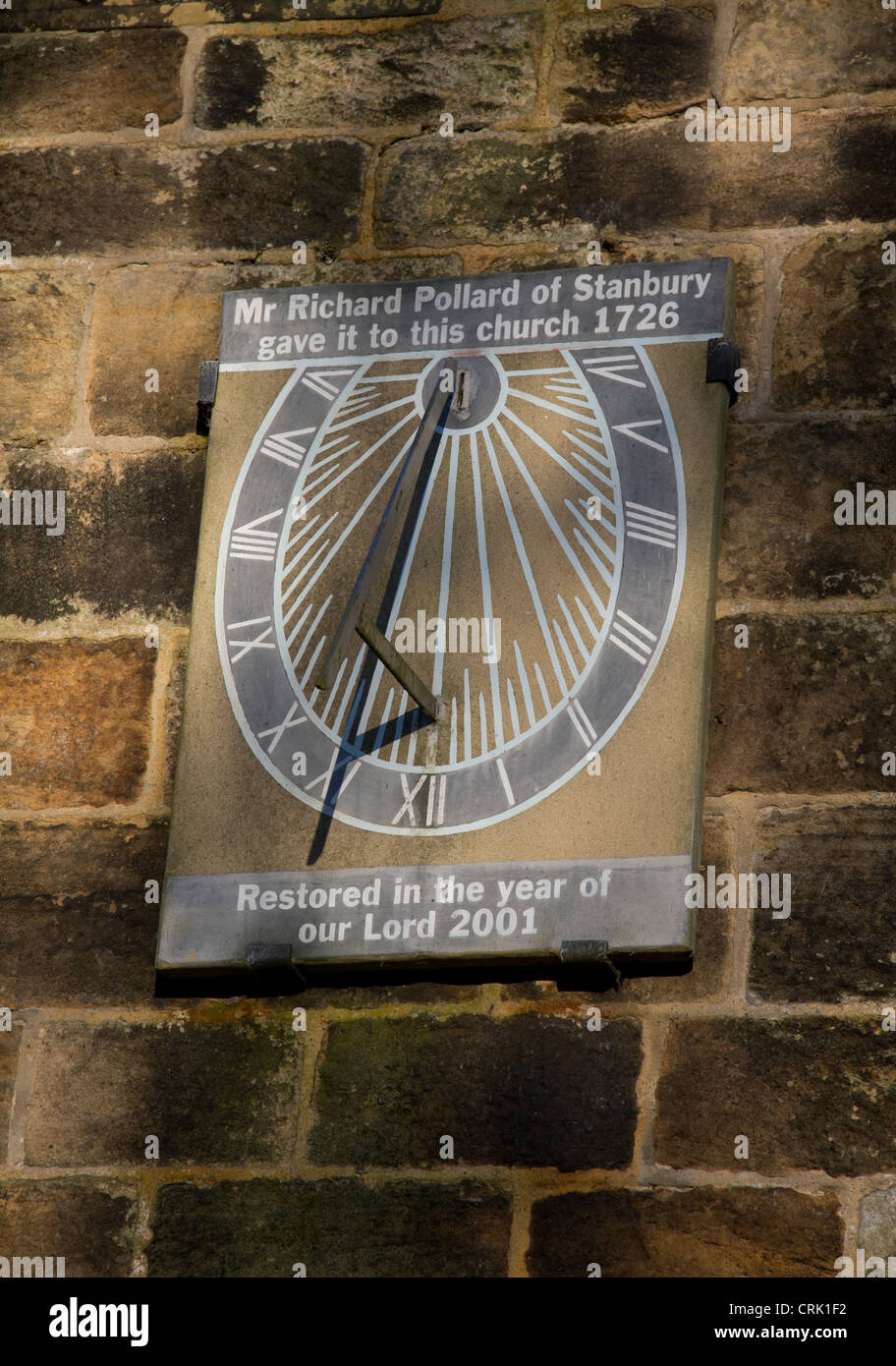 La meridiana di Haworth Chiesa. Foto Stock