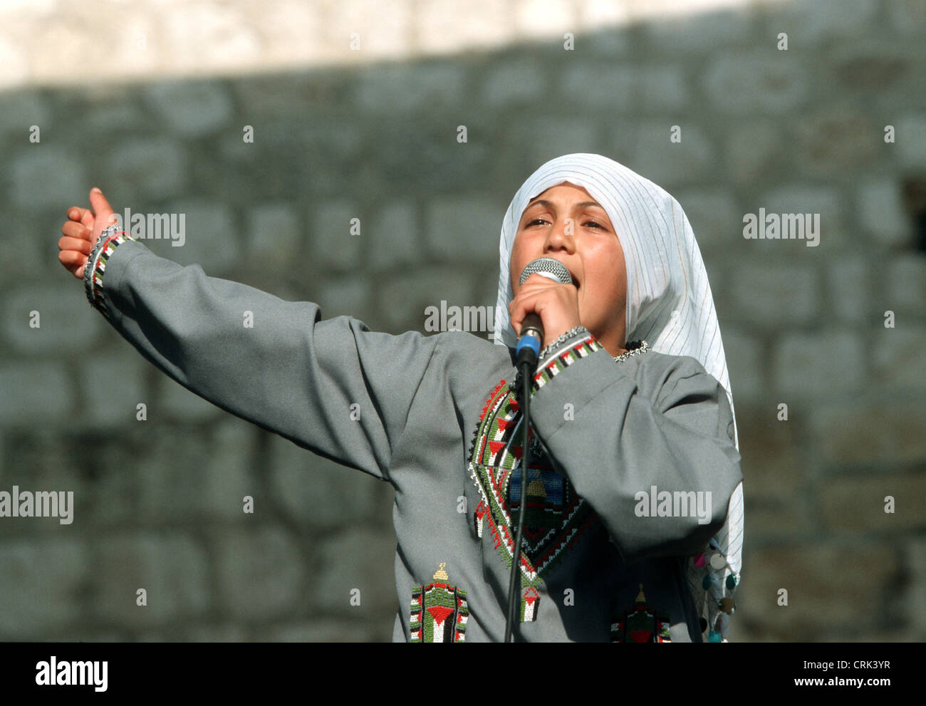 Ragazze Palaestinensisches dimostrata per Arafat Foto Stock