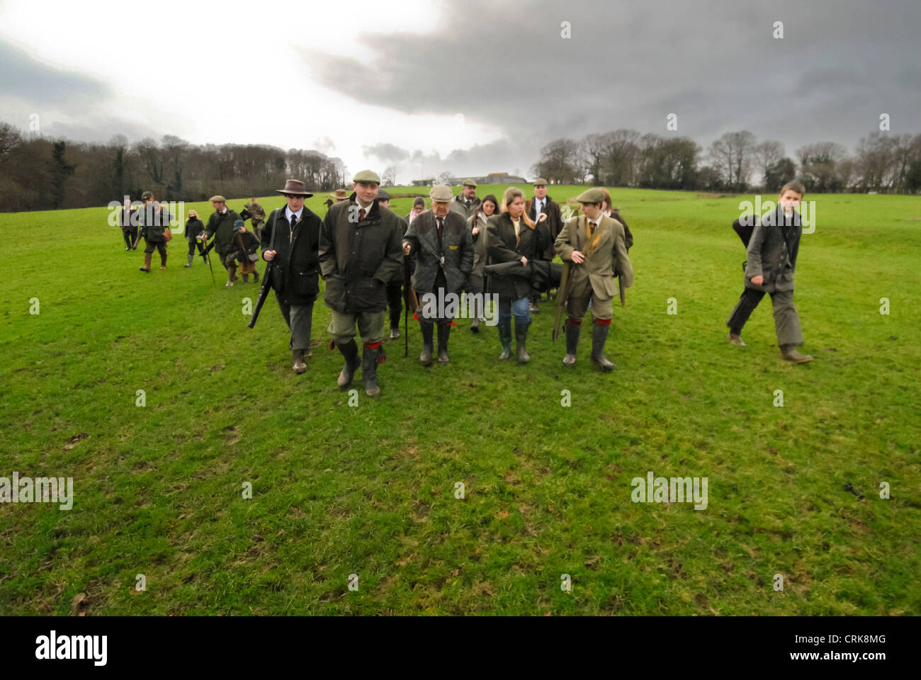 Shhoting party in East Sussex Foto Stock