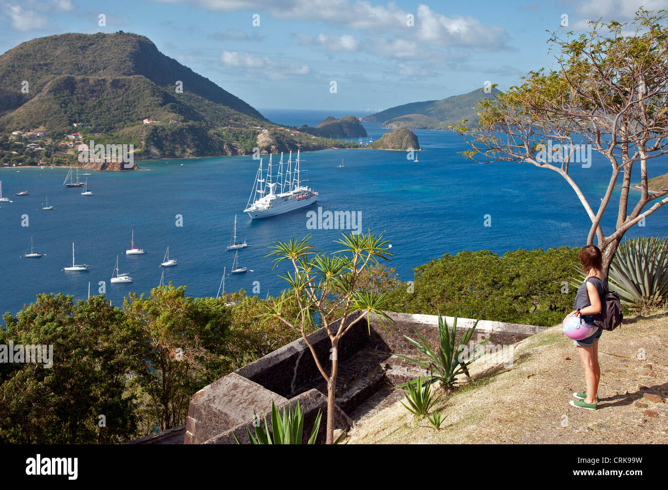 Antille barca dei Caraibi la nave di crociera francese Guadalupa Les Saintes Foto Stock