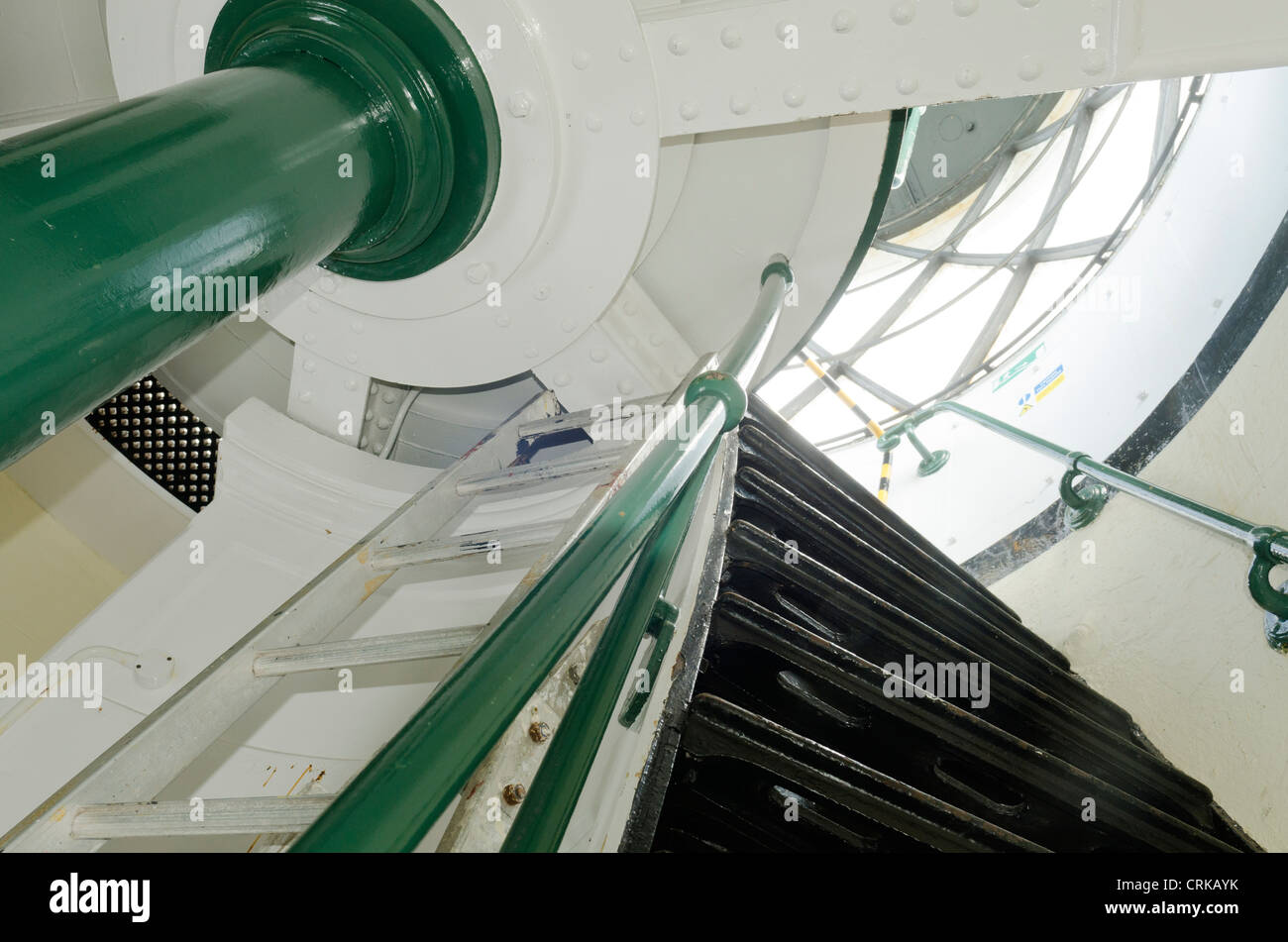 Scale interne all'interno Skokholm Island Lighthouse REGNO UNITO Foto Stock