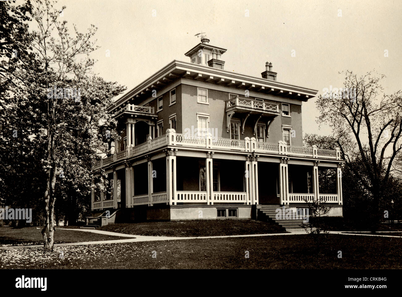 A tre piani in mattoni Mid-Victorian Mansion Foto Stock
