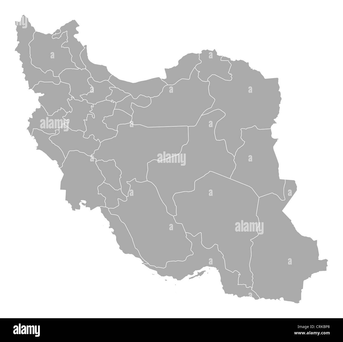 Mappa politica dell'Iran con le diverse province. Foto Stock
