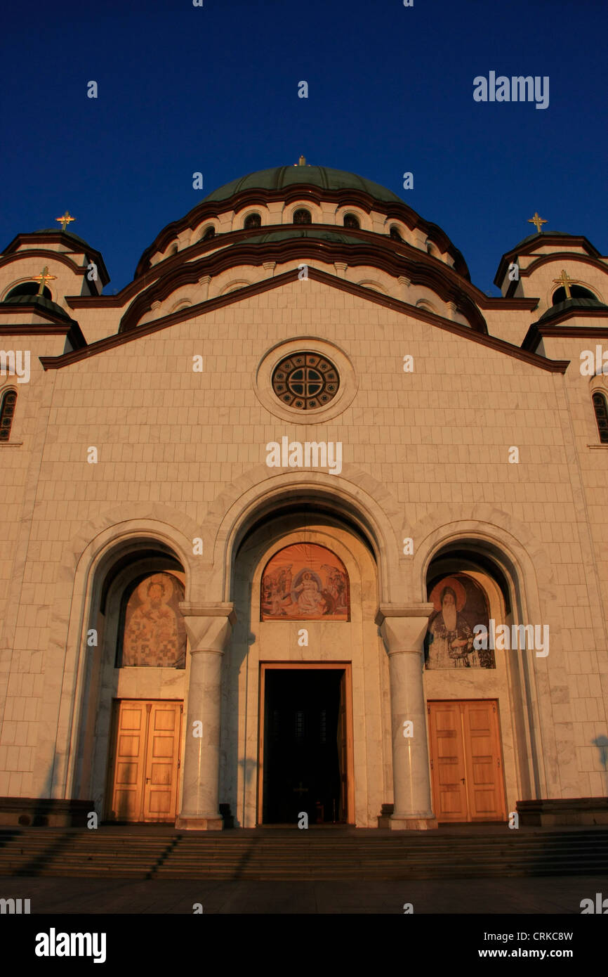 La facciata della Cattedrale di San Sava, Belgrado, Serbia Foto Stock
